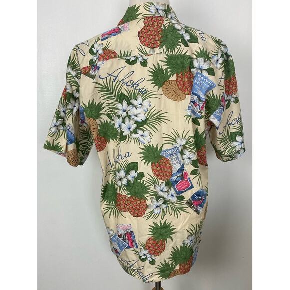 VTG NEWT Honolulu Hawaii USA Aloha floral cotton graphic Hawaiian shirt, L - Picture 4 of 6